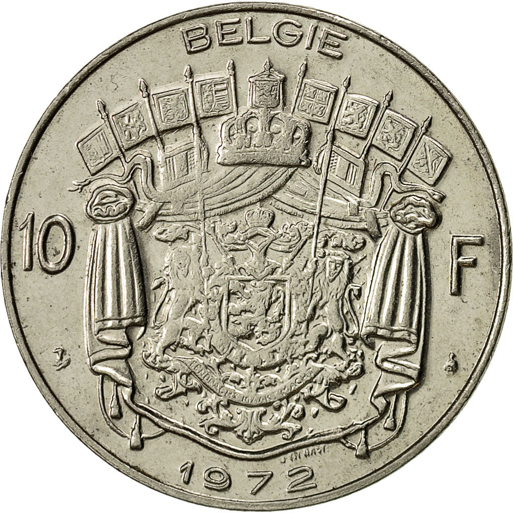 Belgien, 10 Francs, 10 Frank, 1972, Brussels, SS+, Nickel, KM:156.1