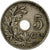 Moneta, Belgia, 5 Centimes, 1925, VF(30-35), Miedź-Nikiel, KM:67