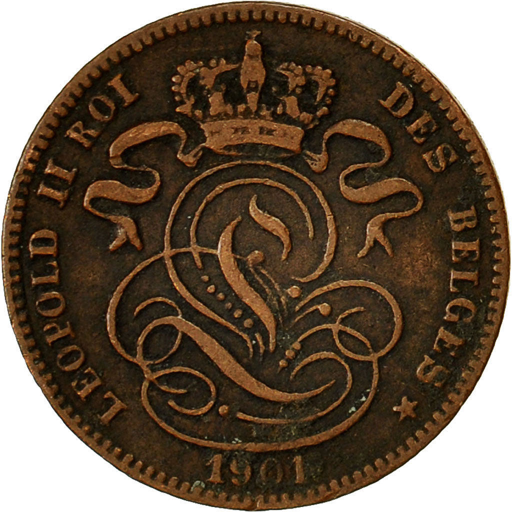 Belgium, Leopold II, Centime, 1901, EF(40-45), Copper, KM:33.1