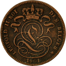 Belgium, Leopold II, Centime, 1901, EF(40-45), Copper, KM:33.1