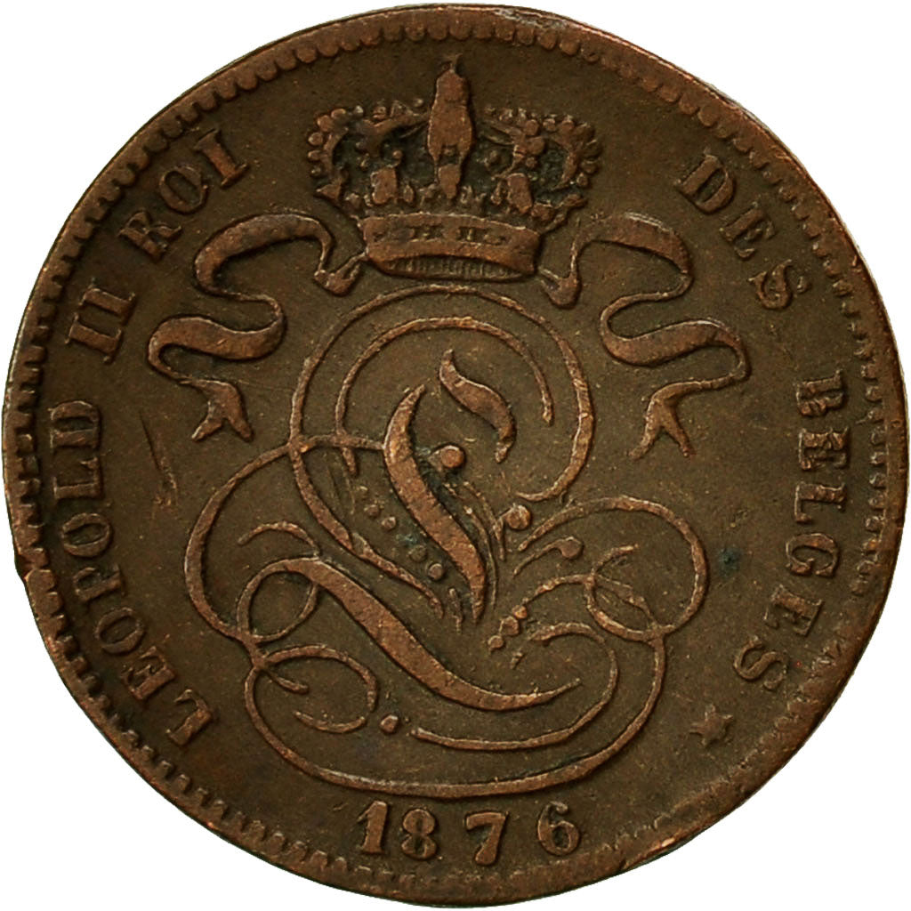 Belgium, Leopold II, Centime, 1876, EF(40-45), Copper, KM:33.1