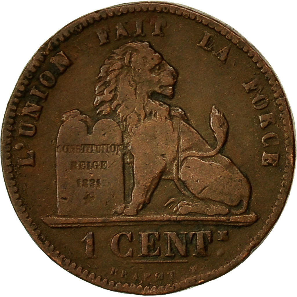 Belgium, Leopold II, Centime, 1876, EF(40-45), Copper, KM:33.1