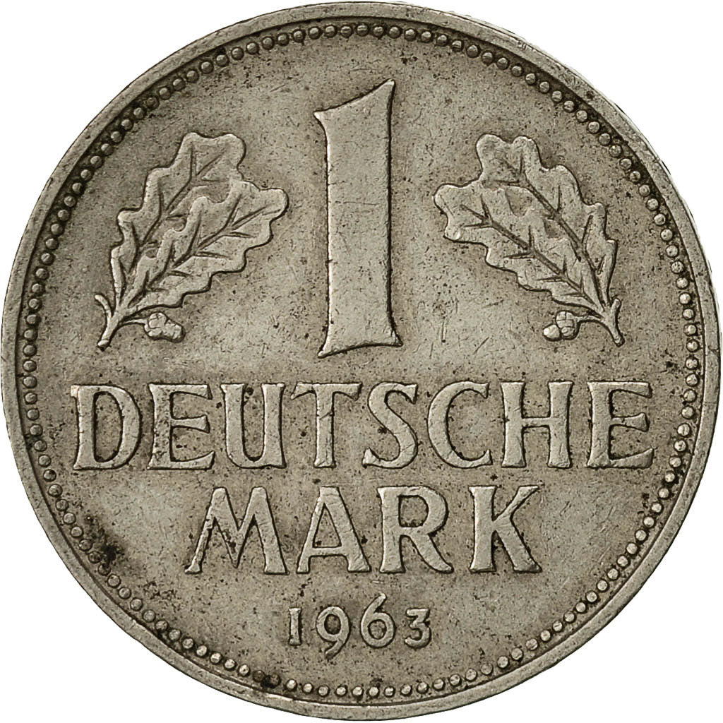 GERMANY - FEDERAL REPUBLIC, Mark, 1963, Munich, VF(30-35), Copper-nickel, KM:110