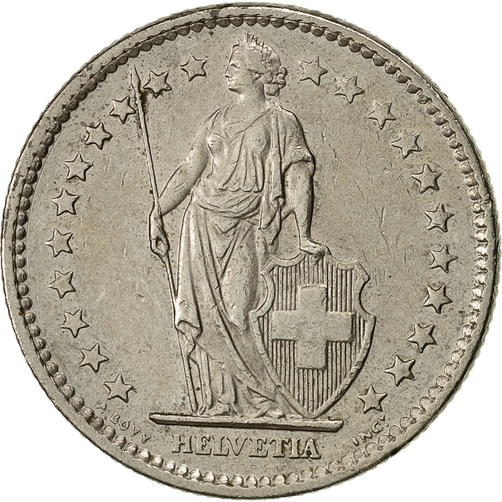 Suiza, 2 Francs, 1974, Bern, BC+, Cobre - níquel, KM:21a.1