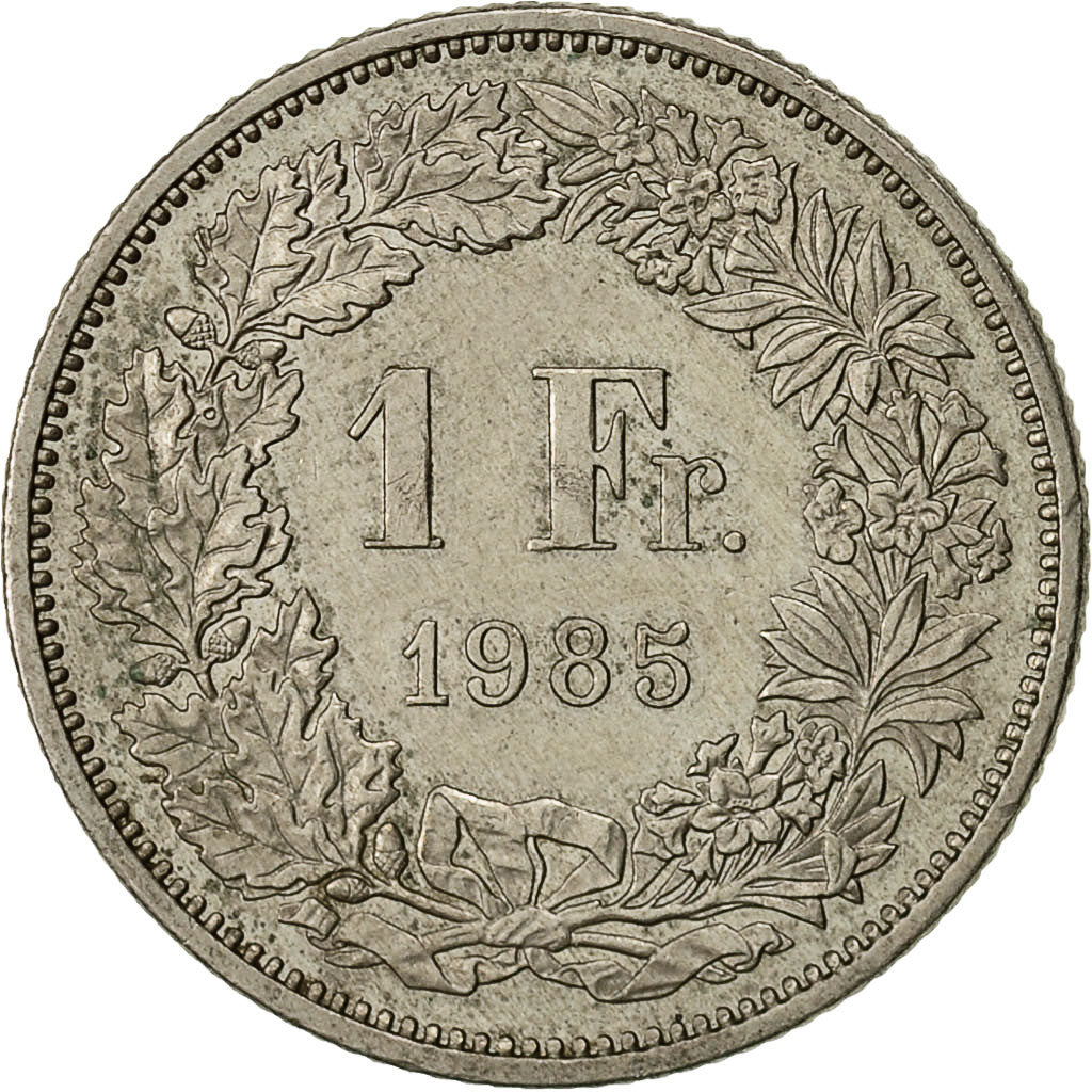 Switzerland, Franc, 1985, Bern, EF(40-45), Copper-nickel, KM:24a.3