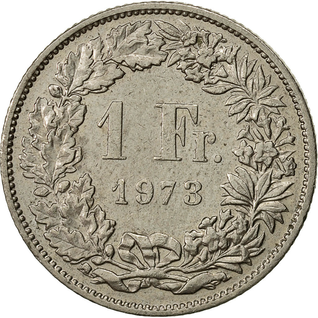 Suiza, Franc, 1973, Bern, MBC, Cobre - níquel, KM:24a.1