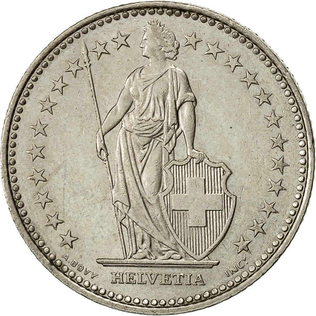 Suiza, Franc, 1987, Bern, MBC, Cobre - níquel, KM:24a.3