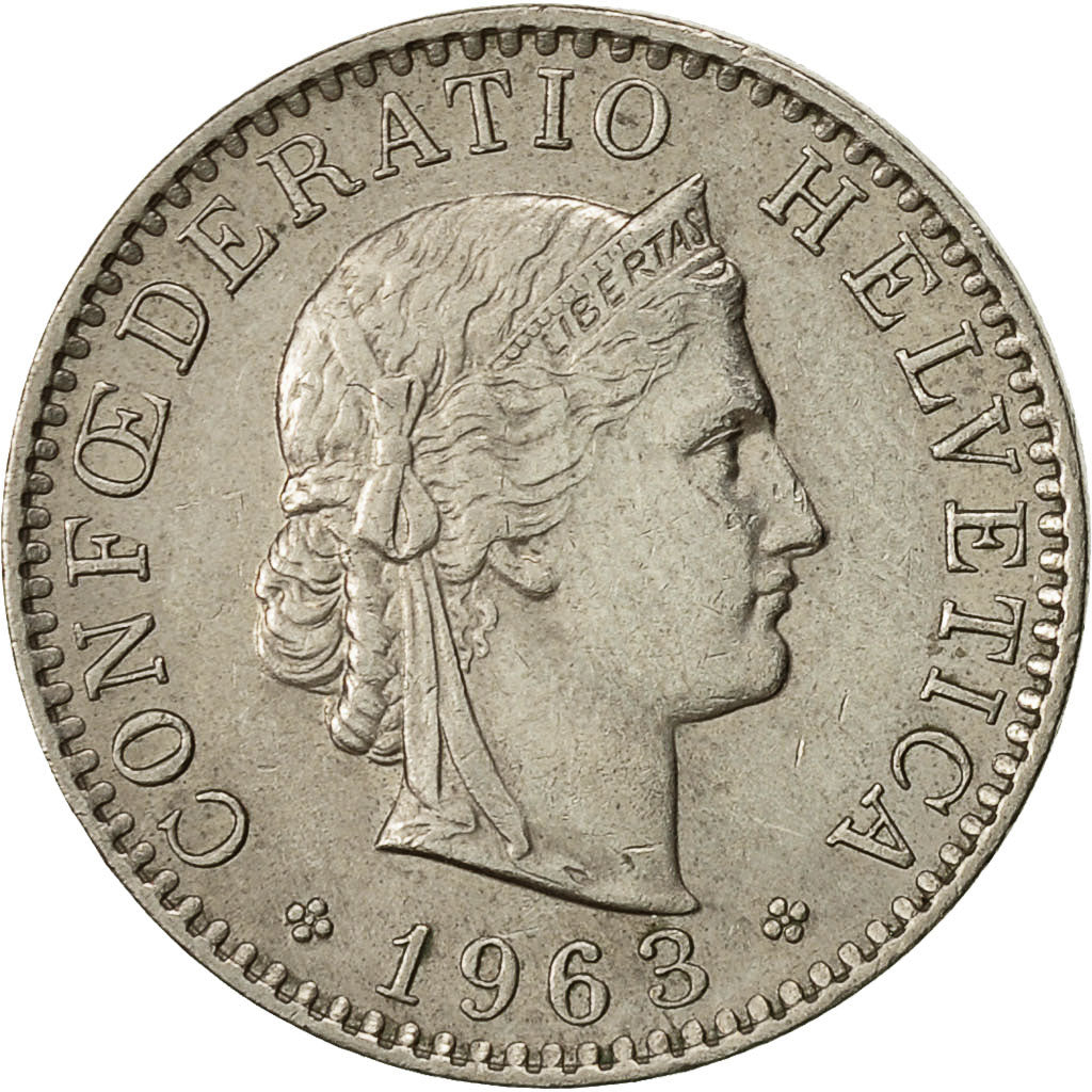 Switzerland, 20 Rappen, 1963, Bern, EF(40-45), Copper-nickel, KM:29a
