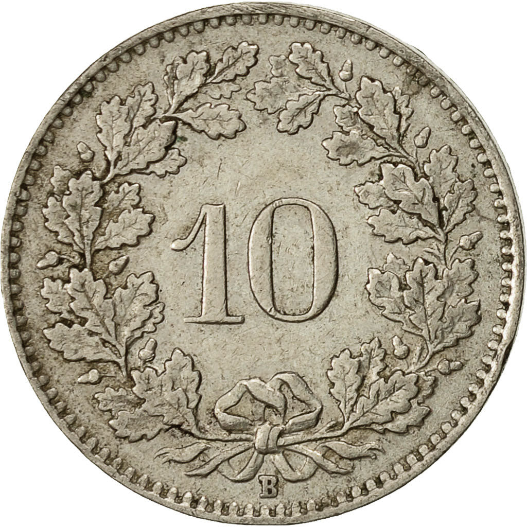 Switzerland, 10 Rappen, 1957, Bern, VF(30-35), Copper-nickel, KM:27