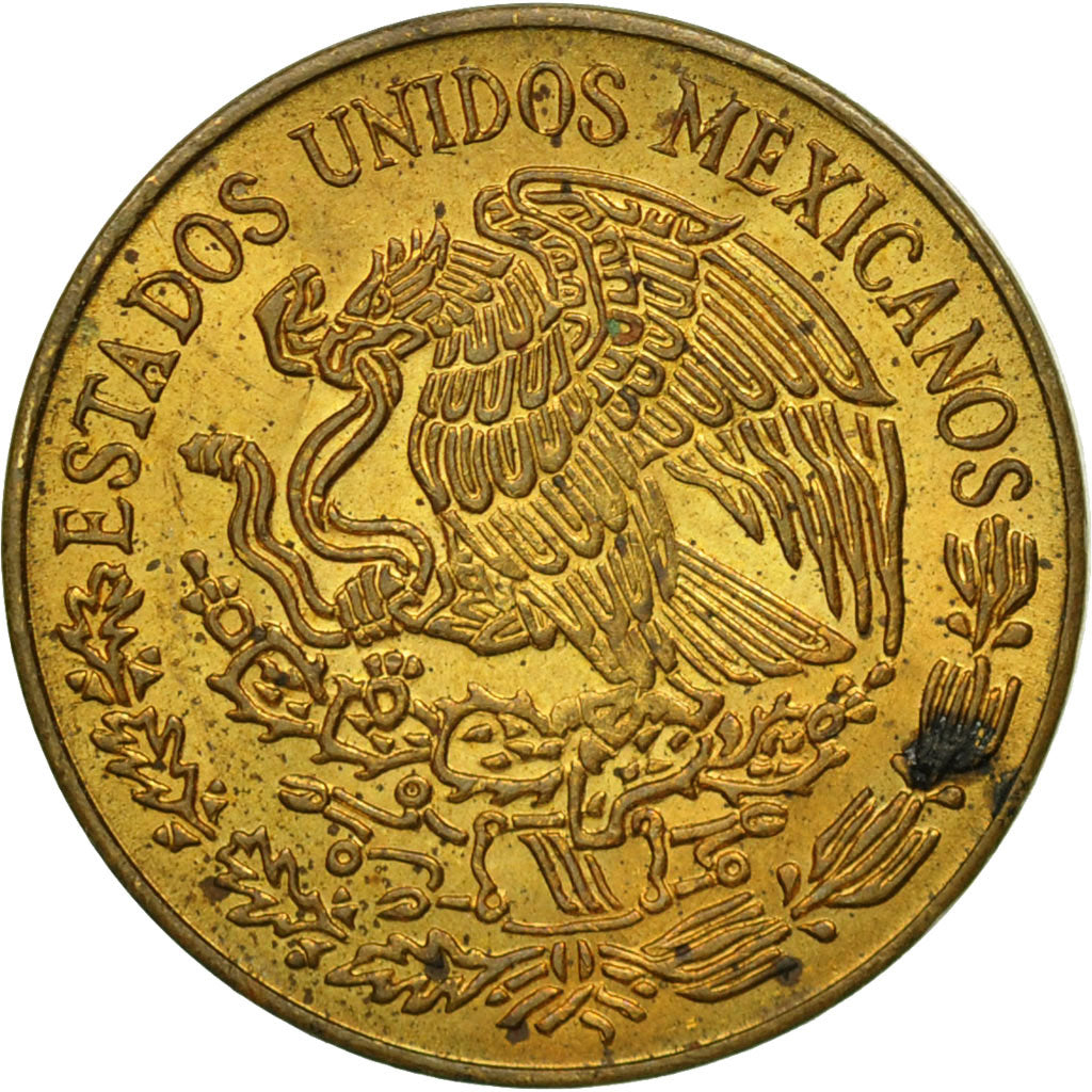 México, 5 Centavos, 1970, BC+, Latón, KM:427