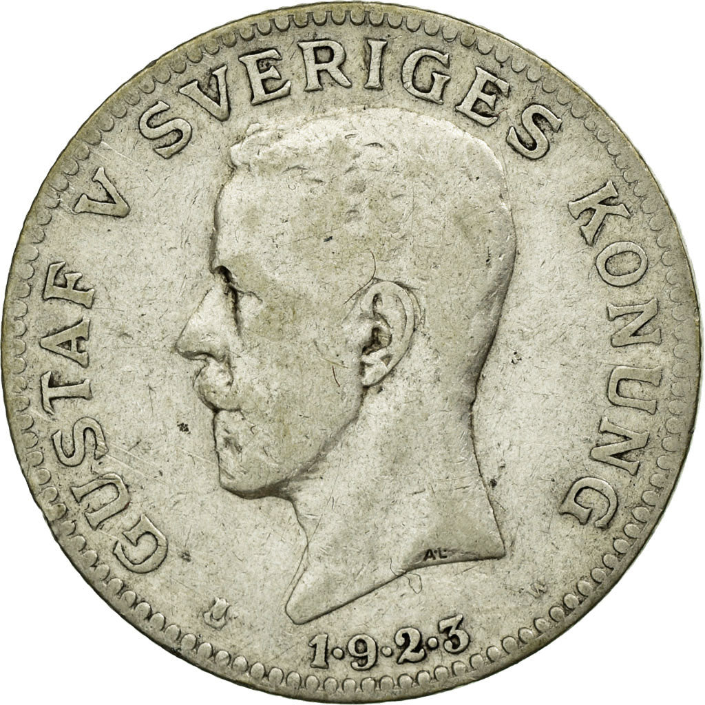 Coin, Sweden, Gustaf V, Krona, 1923, EF(40-45), Silver, KM:786.1