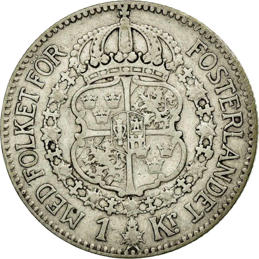 Coin, Sweden, Gustaf V, Krona, 1923, EF(40-45), Silver, KM:786.1