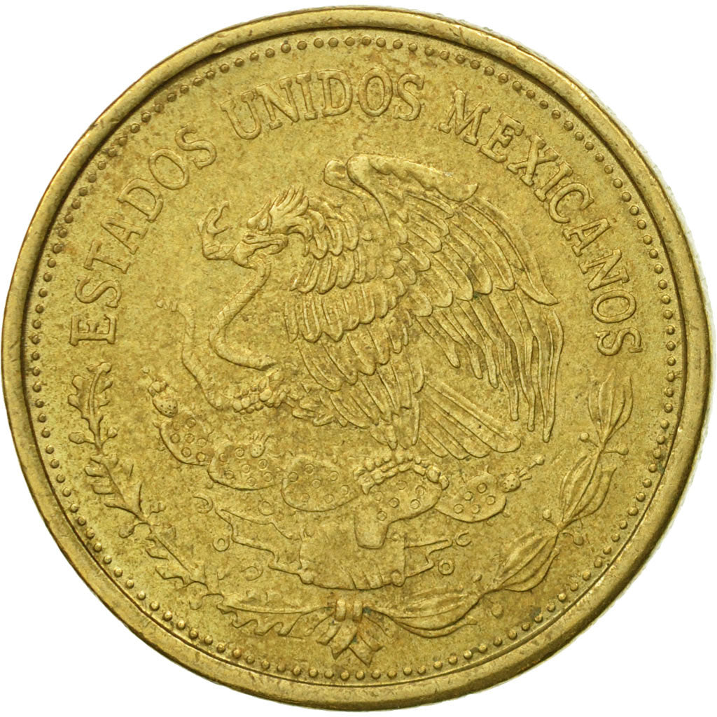 México, 100 Pesos, 1990, Mexico City, BC+, Aluminio - bronce, KM:493