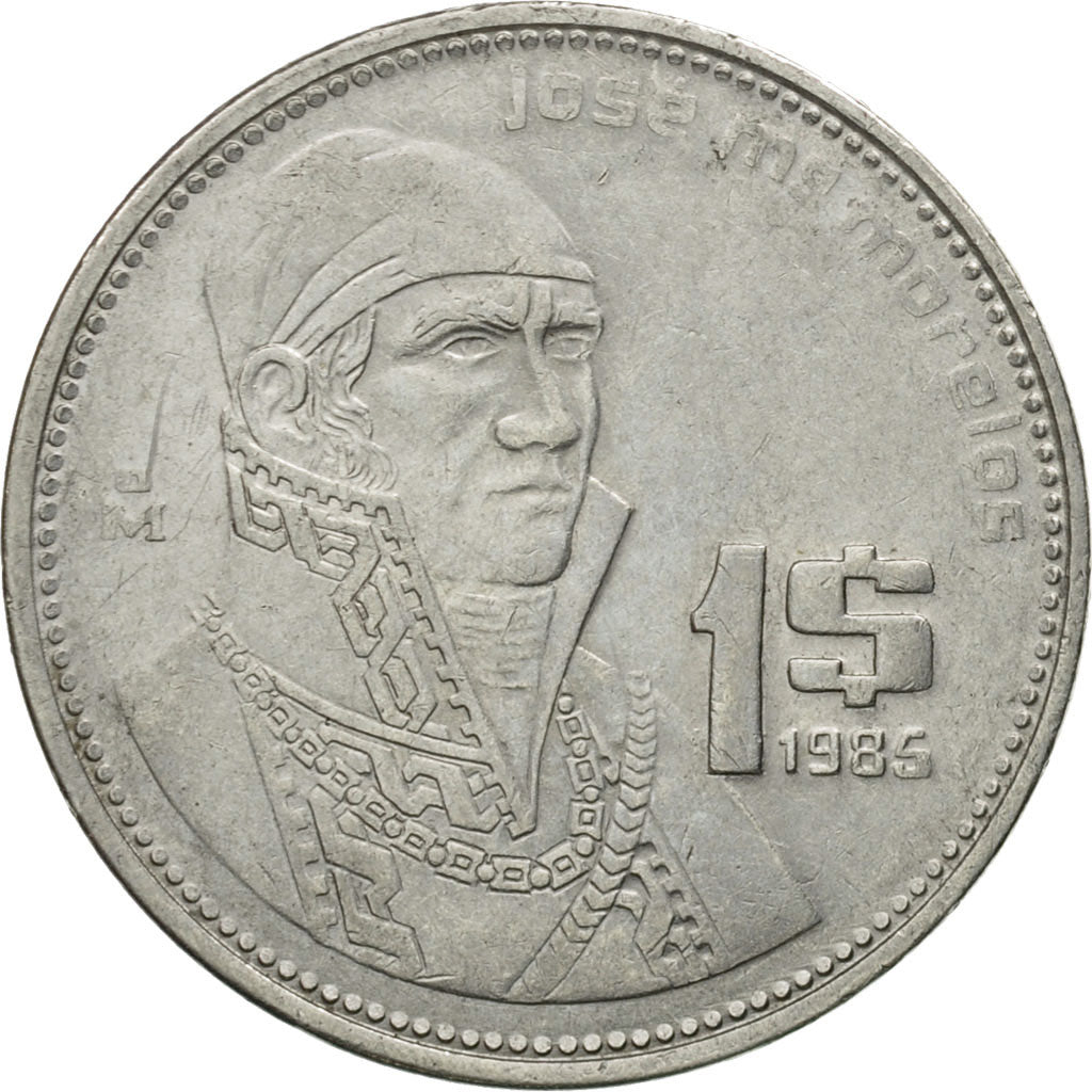 Mexiko, Peso, 1985, Mexico City, SS, Stainless Steel, KM:496