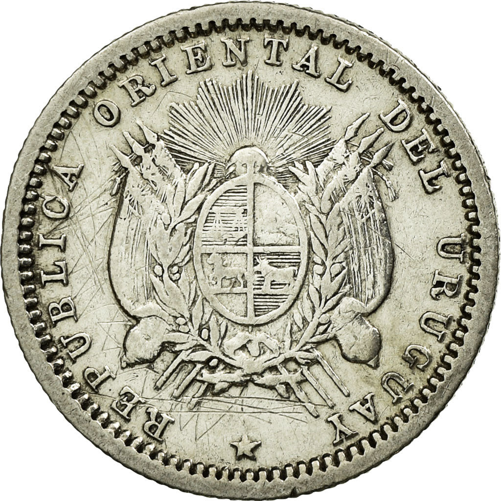 Coin, Uruguay, 10 Centesimos, 1877, Uruguay Mint, Paris, Berlin, Vienna