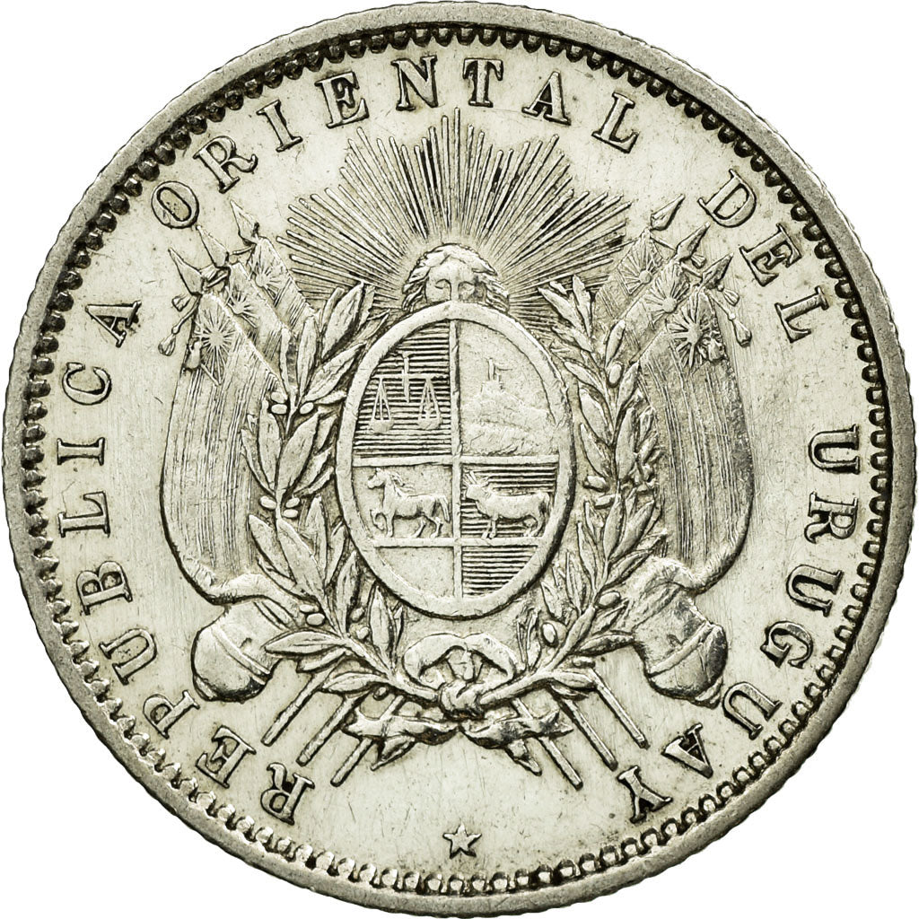 Coin, Uruguay, 20 Centesimos, 1877, Uruguay Mint, Paris, Berlin, Vienna