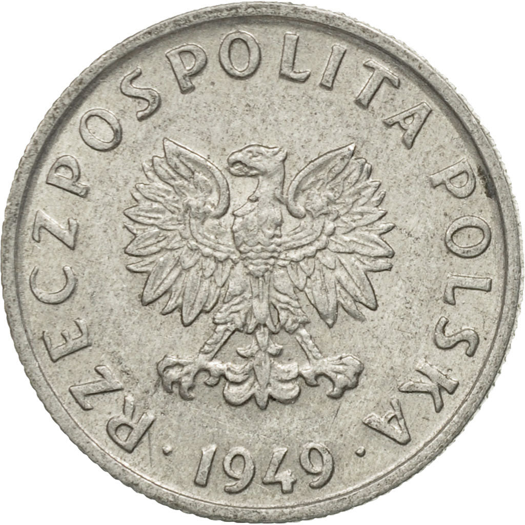 Poland, 5 Groszy, 1949, Kremnica, EF(40-45), Aluminum, KM:41a