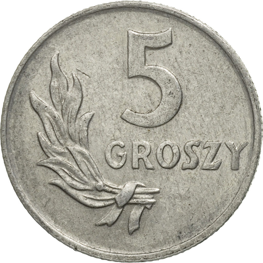 Poland, 5 Groszy, 1949, Kremnica, EF(40-45), Aluminum, KM:41a