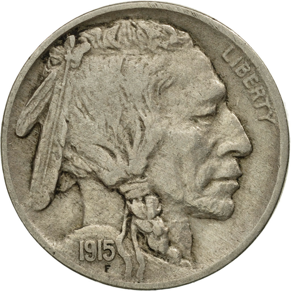 United States, Buffalo Nickel, 5 Cents, 1915, U.S. Mint, Philadelphia