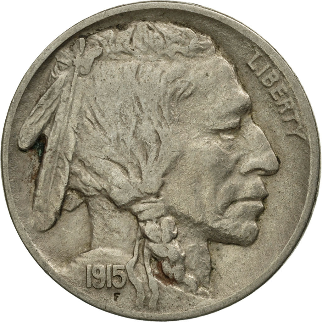 États-Unis, Buffalo Nickel, 5 Cents, 1915, U.S. Mint, Philadelphie, TB+