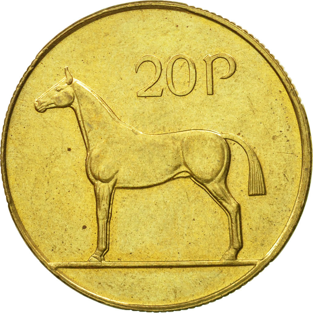 IRELAND REPUBLIC, 20 Pence, 1996, EF(40-45), Nickel-Bronze, KM:25