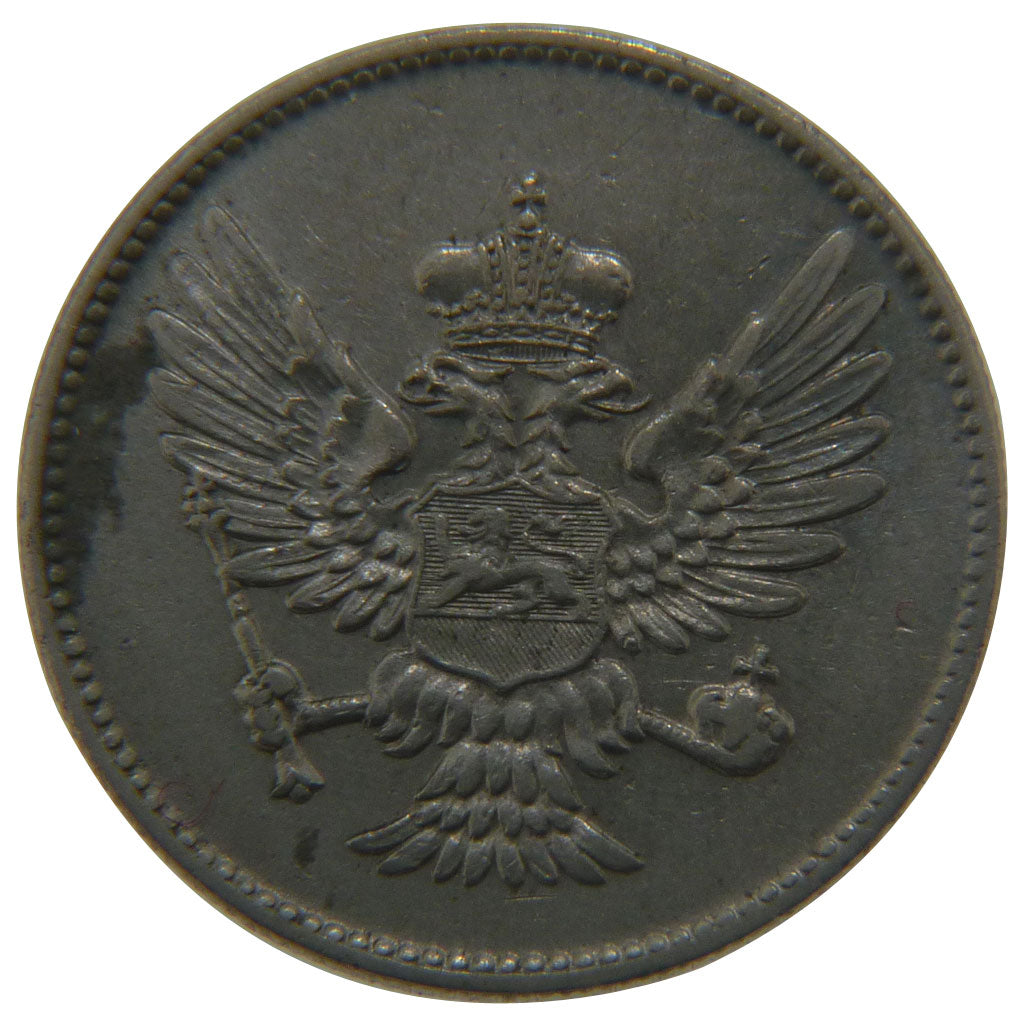 MONTENEGRO, 20 Para, 1908, KM #4, AU(55-58), Nickel, 4.00