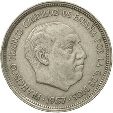 Spain, Caudillo and regent, 50 Pesetas, 1969, EF(40-45), Copper-nickel, KM:788