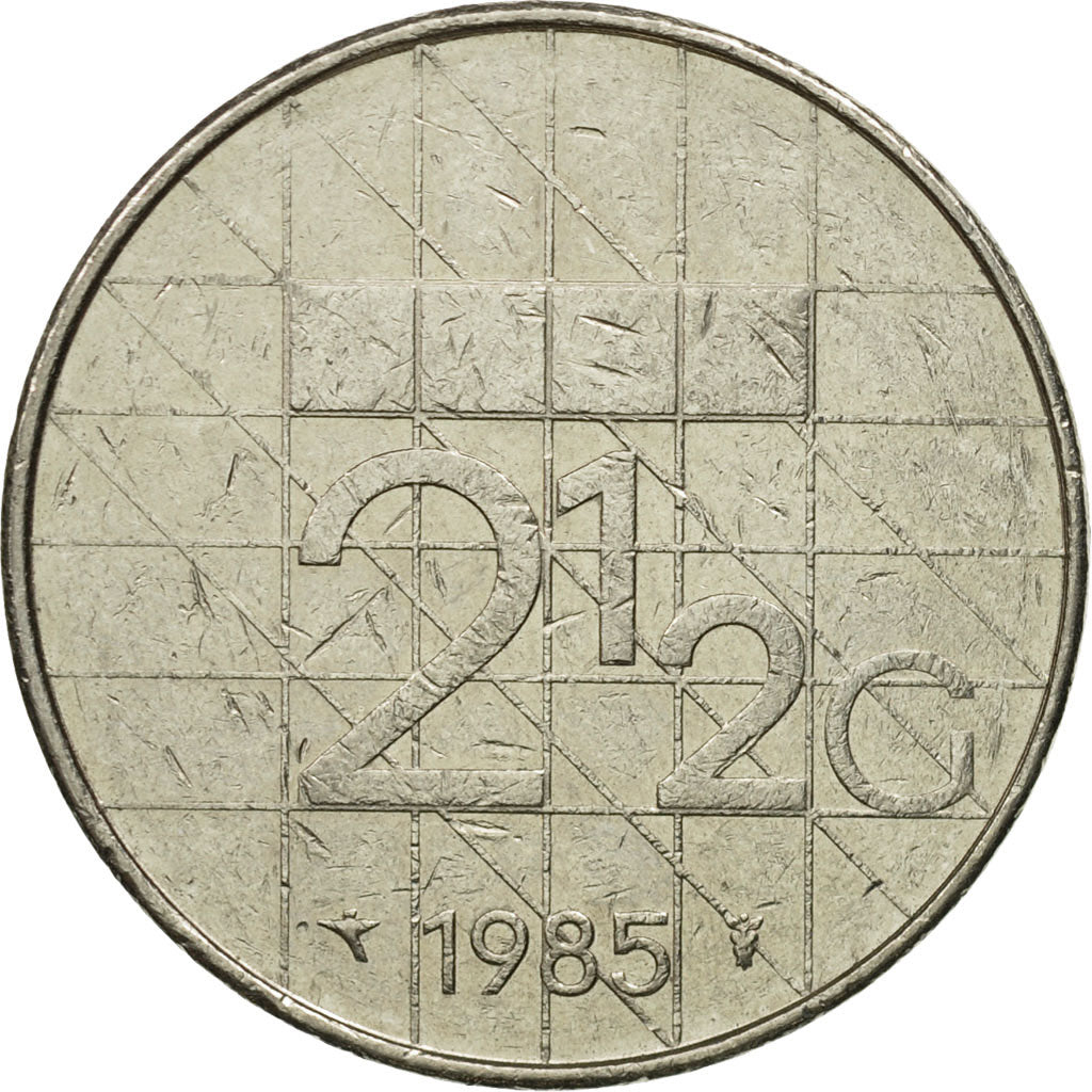 Netherlands, Beatrix, 2-1/2 Gulden, 1985, EF(40-45), Nickel, KM:206