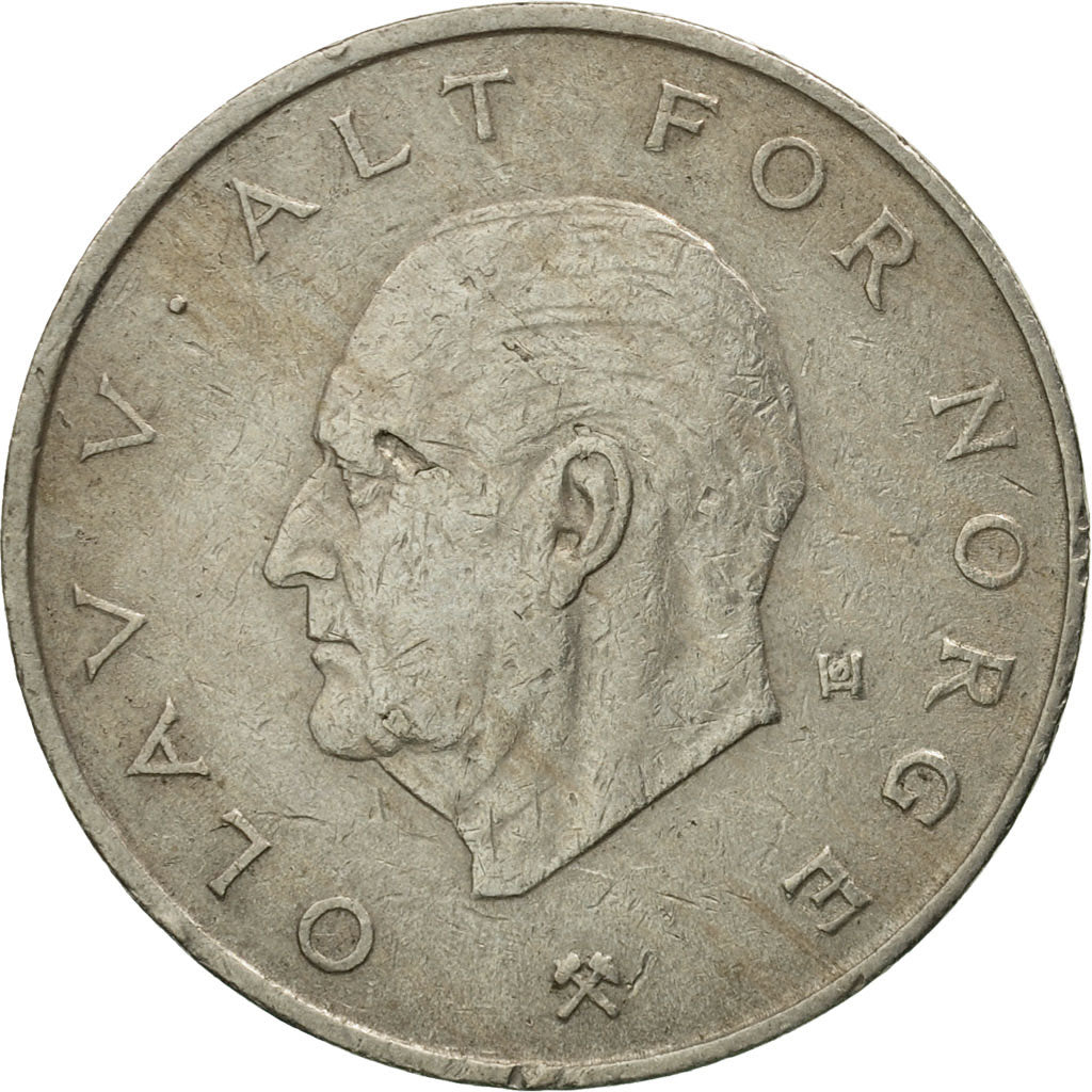 Norway, Olav V, Krone, 1975, EF(40-45), Copper-nickel, KM:419