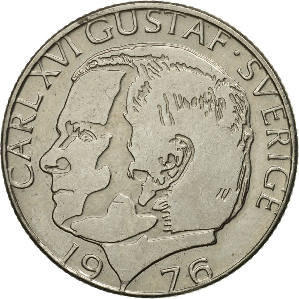 Sweden, Carl XVI Gustaf, Krona, 1976, AU(50-53), Copper-Nickel Clad Copper