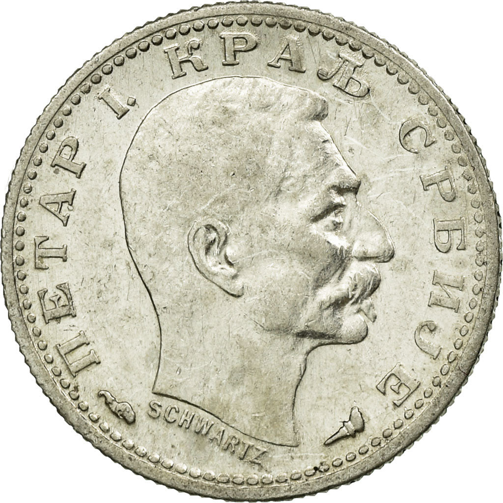 Coin, Serbia, Peter I, 50 Para, 1915, MS(60-62), Silver, KM:24.1