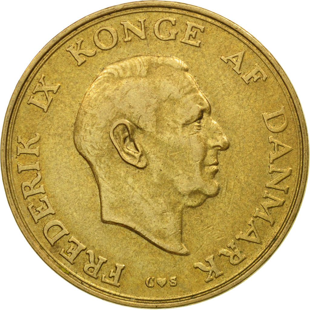 Denmark, Frederik IX, Krone, 1959, Copenhagen, EF(40-45), Aluminum-Bronze