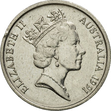Moneta, Australia, Elizabeth II, 5 Cents, 1991, AU(55-58), Miedź-Nikiel, KM:80