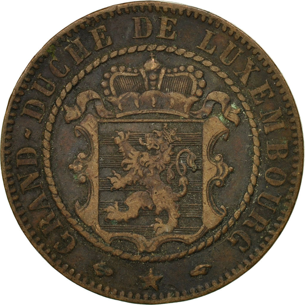 Luxembourg, William III, 10 Centimes, 1860, Paris, EF(40-45), Bronze, KM:23.2