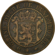Luxemburgo, William III, 10 Centimes, 1860, Paris, MBC, Bronce, KM:23.2