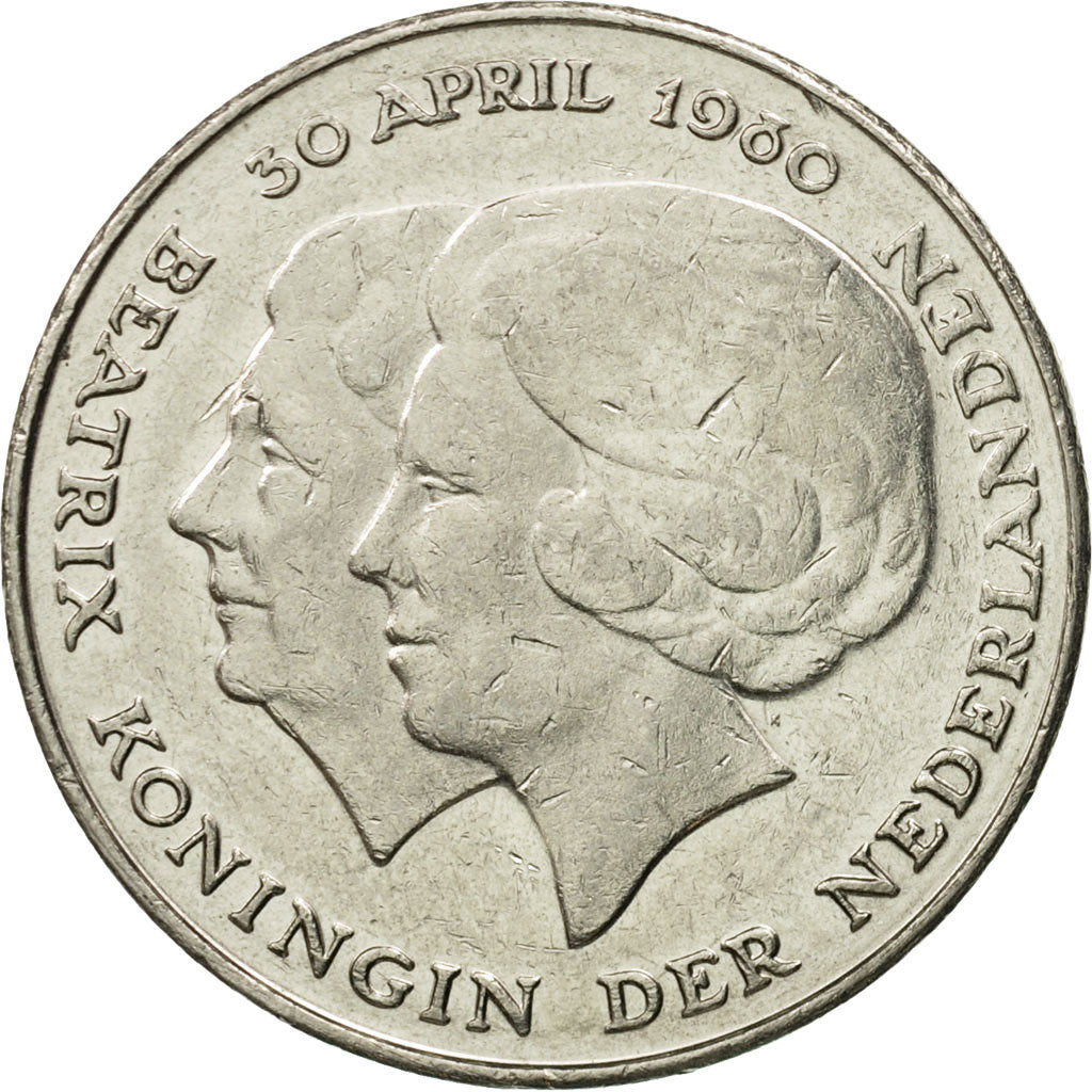 Niederlande, Beatrix, 2-1/2 Gulden, 1980, SS, Nickel, KM:201