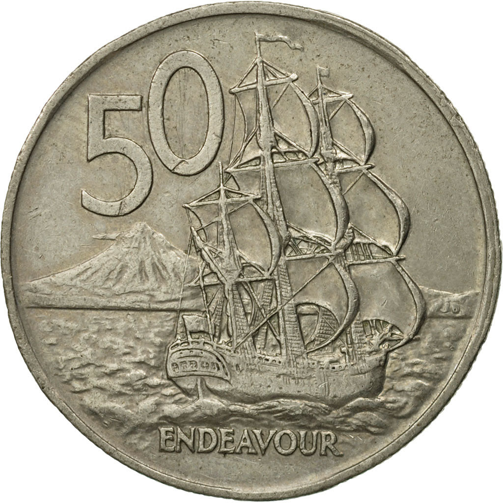 Nouvelle-Zélande, Elizabeth II, 50 Cents, 1977, TTB, Copper-nickel, KM:37.1