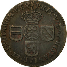 Spanish Netherlands, NAMUR, Philip V of Spain, Liard, 1709, VF(20-25), Copper