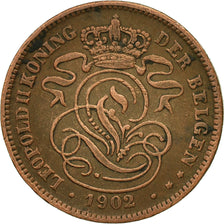 Bélgica, 2 Centimes, 1902, MBC, Cobre, KM:36