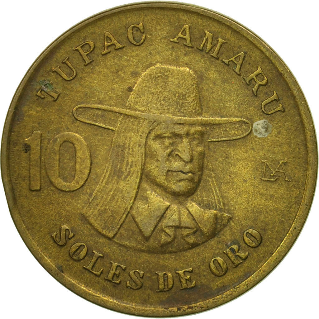 Peru, 10 Soles, 1979, Lima, VF(30-35), Brass, KM:272.2