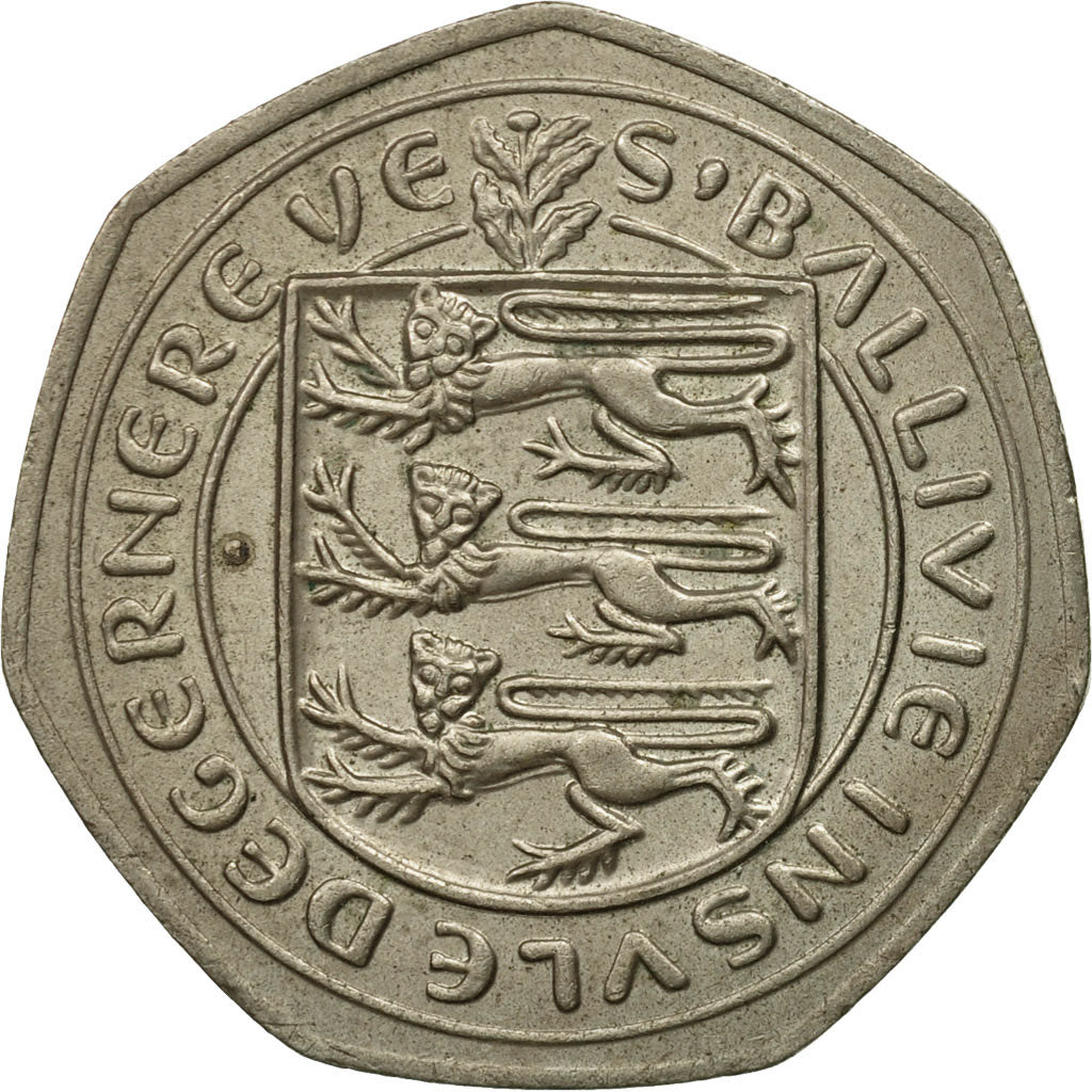 Guernsey, Elizabeth II, 50 Pence, 1983, Heaton, EF(40-45), Copper-nickel, KM:34
