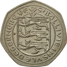 Guernsey, Elizabeth II, 50 Pence, 1983, Heaton, EF(40-45), Copper-nickel, KM:34