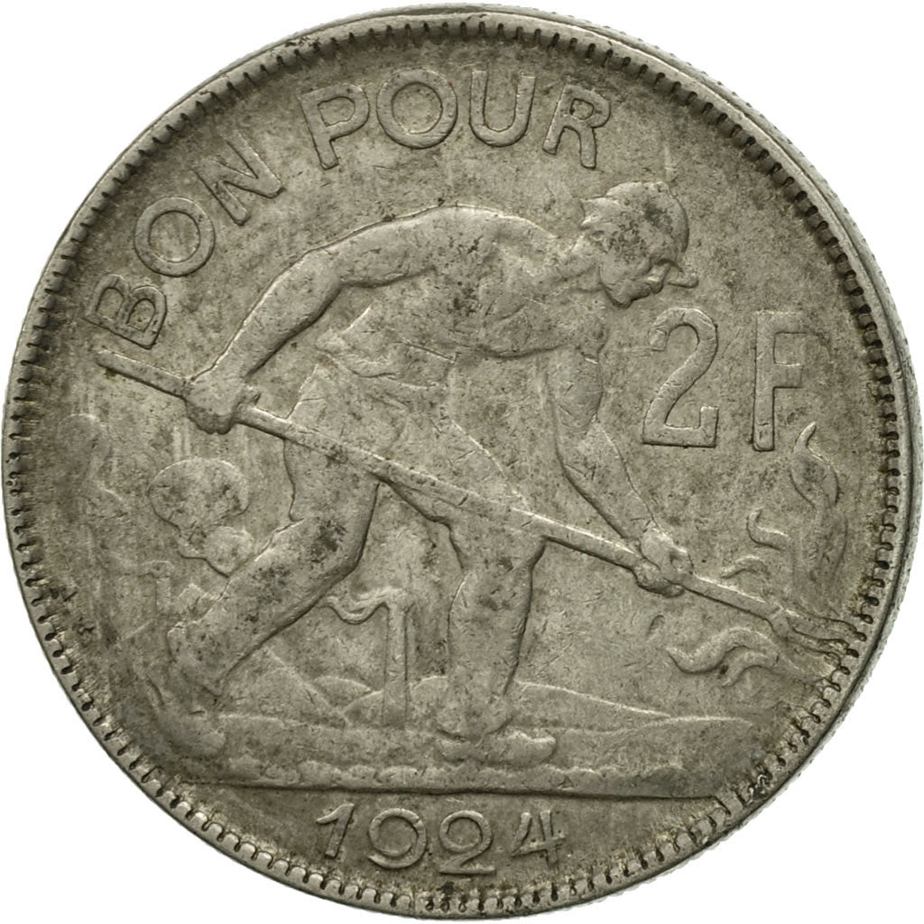 Luxembourg, Charlotte, 2 Francs, 1924, F(12-15), Nickel, KM:36