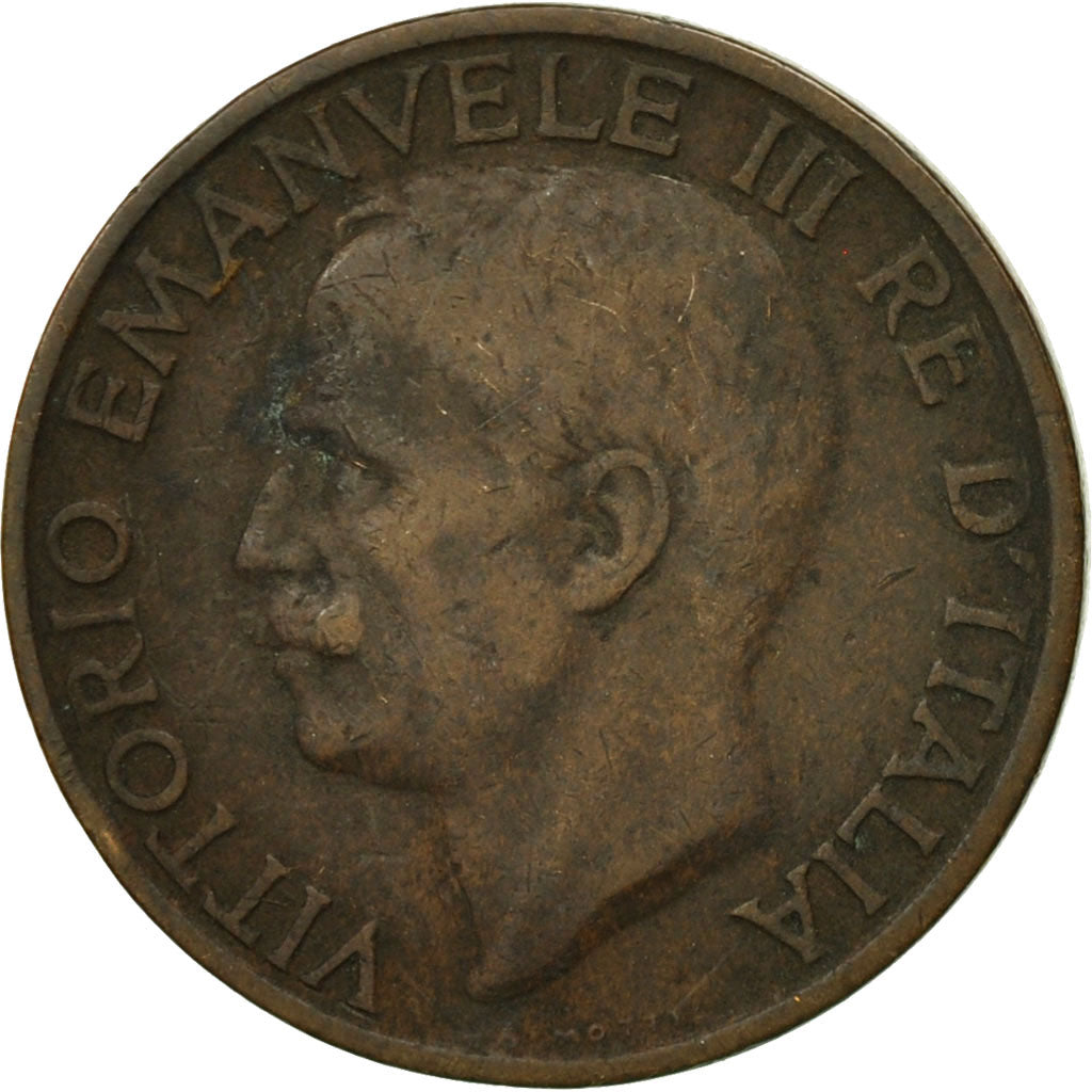 Italy, Vittorio Emanuele III, 10 Centesimi, 1928, Rome, EF(40-45), Bronze, KM:60