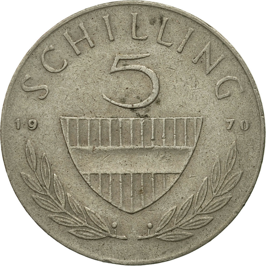 Austria, 5 Schilling, 1970, MB+, Rame-nichel, KM:2889a