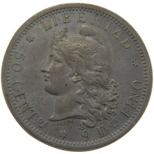 Argentina, 50 Centavos, 1882, KM #3, AU(55-58), Silver, 12.50