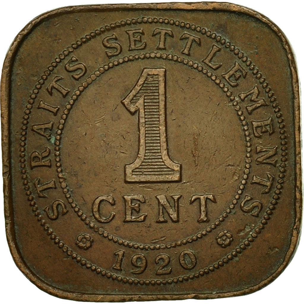 Straits Settlements, George V, Cent, 1920, AU(50-53), Bronze, KM:32