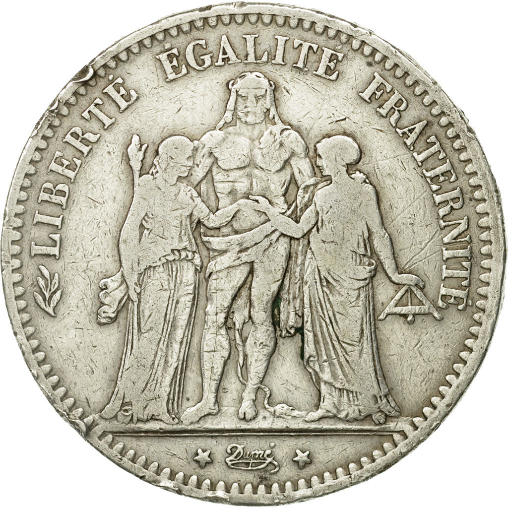 France, Hercule, 5 Francs, 1875, Paris, VG(8-10), Silver, KM:820.1