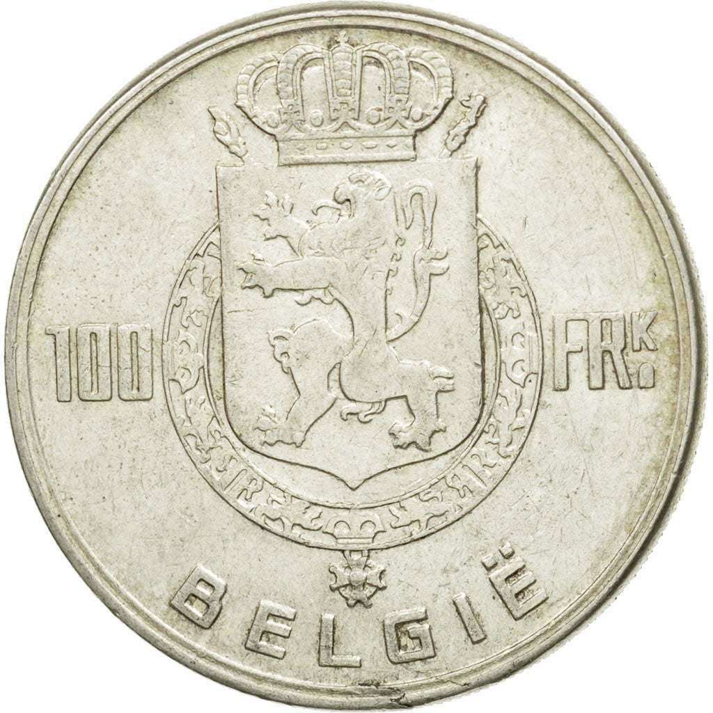 Belgium, 100 Francs, 100 Frank, 1951, EF(40-45), Silver, KM:139.1