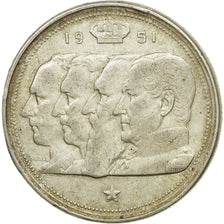 Belgium, 100 Francs, 100 Frank, 1951, VF(30-35), Silver, KM:139.1